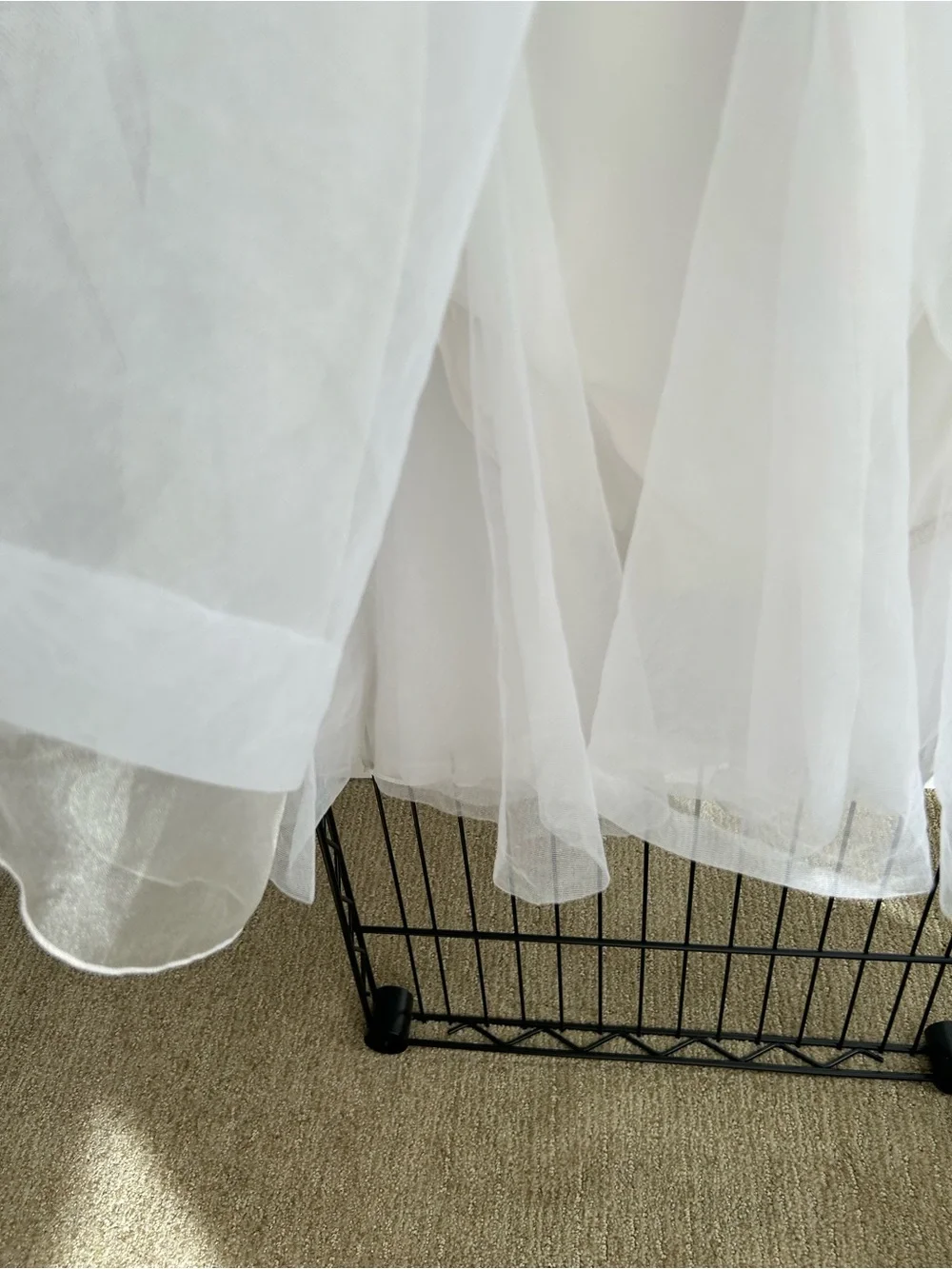 Weissman Showtime I Feel Pretty White Satin Sequins Organza Dancewear Size LC 14
